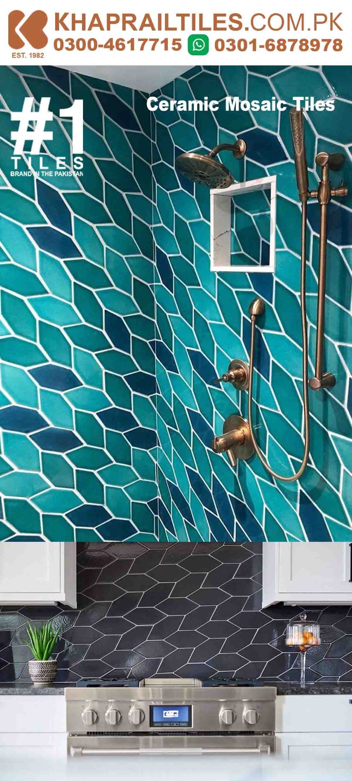 12 Khaprail Bathroom and Kitchen Ceramic Wall Tiles Design