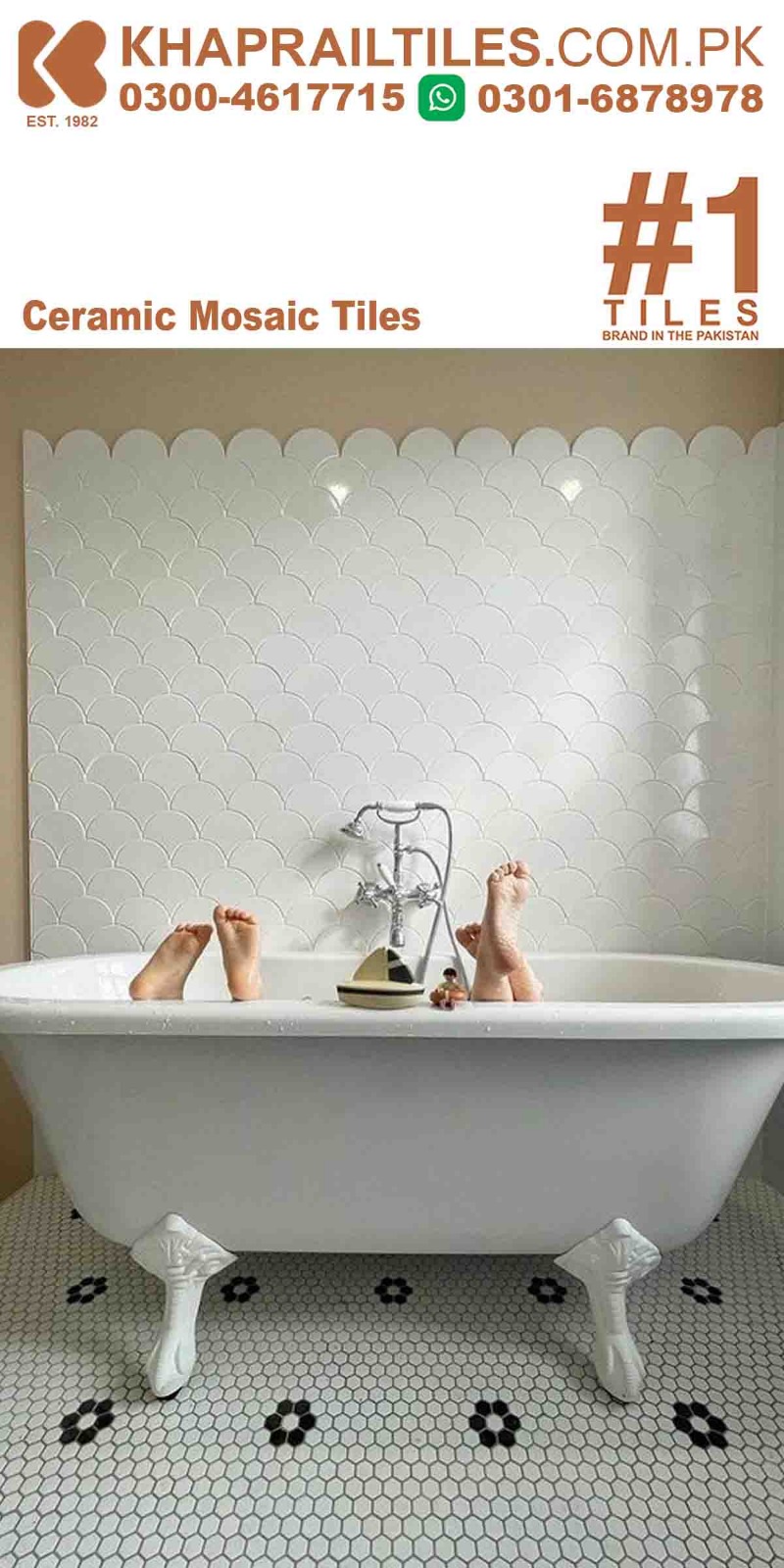 28 Khaprail Multicolor Mosaic bathroom floor tiles Design in Pakistan