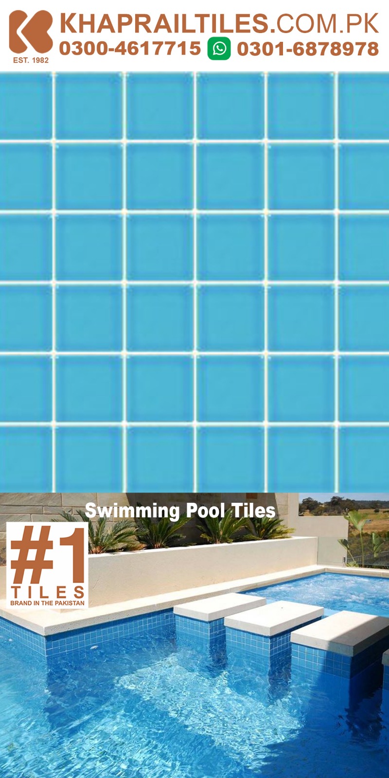 40 Khaprail Sky Blue Swimming pool mosaic tiles lahore pakistan