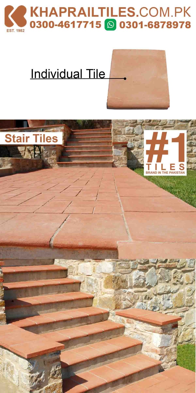 50 Khaprail Stair Step Terracotta Floor Tiles Design in Pakistan