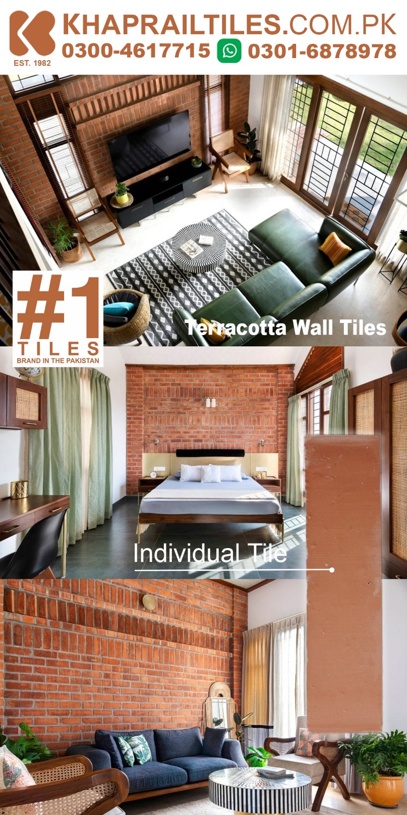 63 Khaprail Terracotta Bedroom Wall Tiles Design in Rawalpindi Pakistan