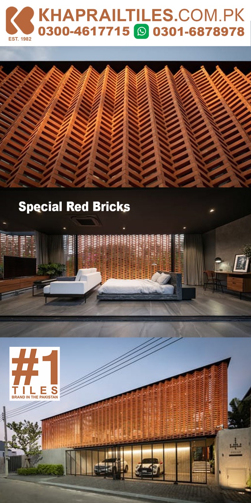 76 Khaprail red clay brick terracotta jali screen wall tiles design construction
