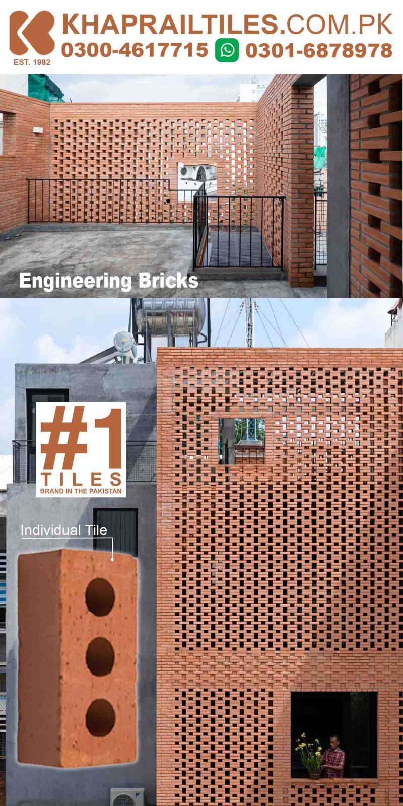 78 Khaprail Clay Bricks Hollow Bricks Wall Tiles Design Price in Pakistan