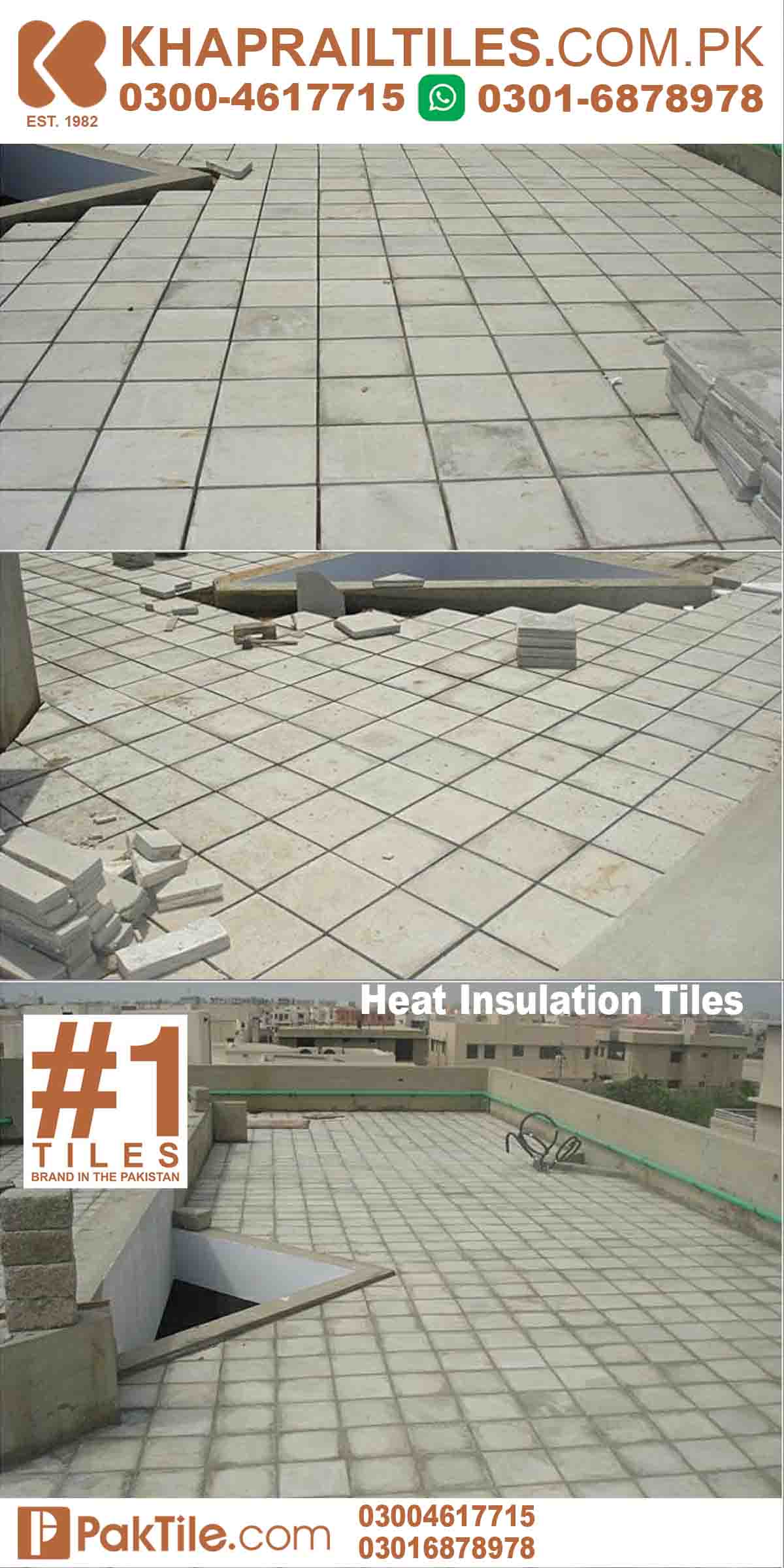 Khaprail Heat Insulation Cool Roof Tiles Design Rates in Pakistan