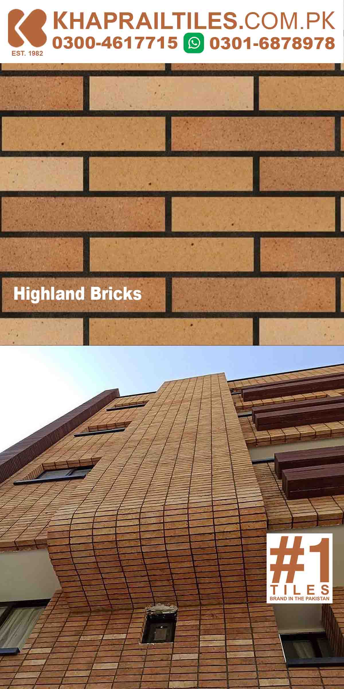 Khaprail Highland Yellow Bricks Wall Cladding Tiles Design Price in Pakistan