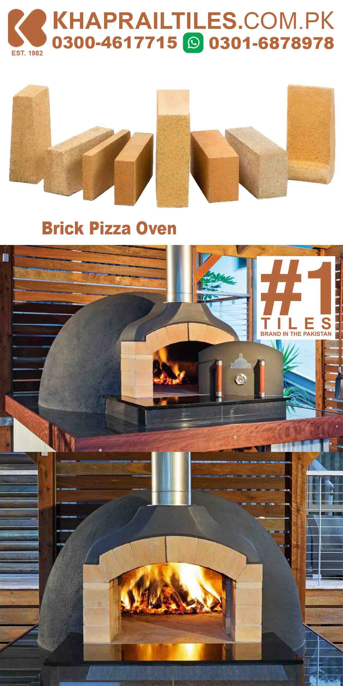 Khaprail Wood fired pizza oven fire bricks Islamabad Pakistan